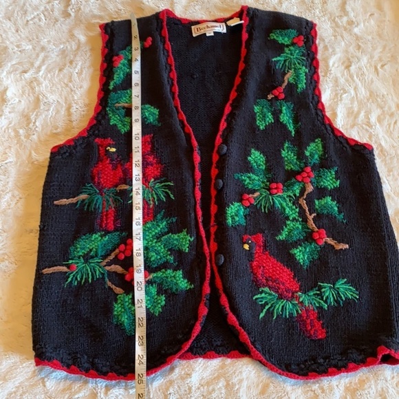 Bechamel Medium Partridge Pear Tree Ugly Christmas Vest - Picture 10 of 10